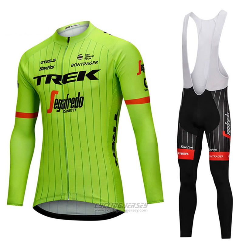 2018 Cycling Jersey Trek Segafredo Green Long Sleeve and Bib Tight